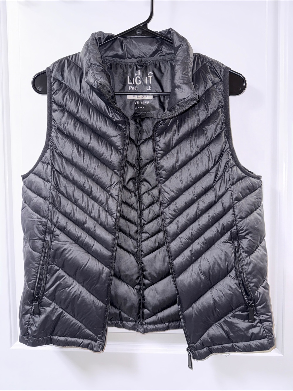 Lightweight Packable Quilted Vest - Black